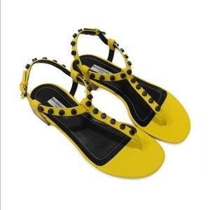 Balenciaga Studded  Pebble Leather Flats